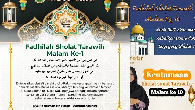 Ketahui Fadhilah Tarawih Malam Ke,10 Raih Berkah Idul Fitri