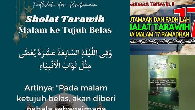 Fadhilah Tarawih Malam Ke 17