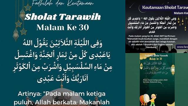 Fadhilah Tarawih Malam Ke 30