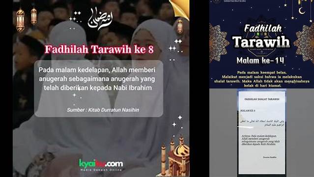 Inilah 10 Hal Penting tentang fadhilah tarawih malam ke 8 raih berkah Idul Fitri