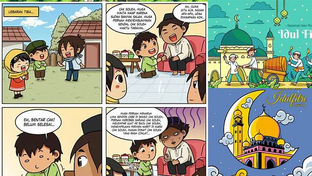 Gambar Komik Hari Raya Idul Fitri