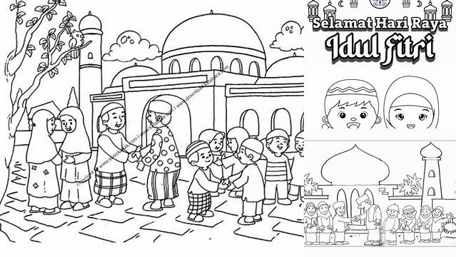 Gambar Mewarnai Selamat Idul Fitri