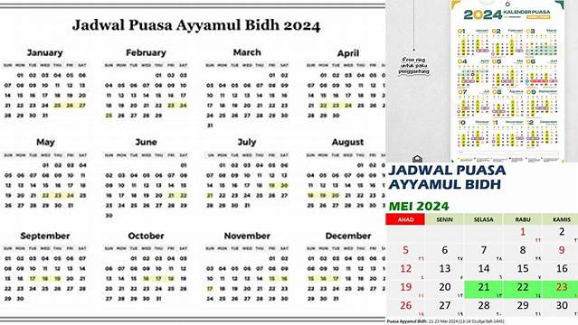 Jadwal Puasa Ayyamul Bidh 2024