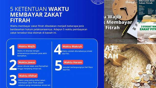 Jelaskan Waktu Wajib Membayar Zakat Fitrah