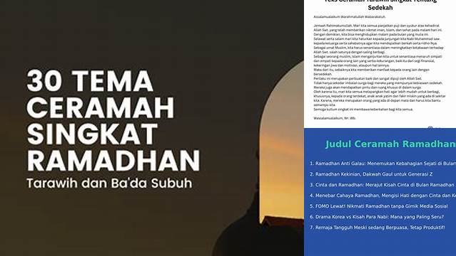 Judul Ceramah Tarawih