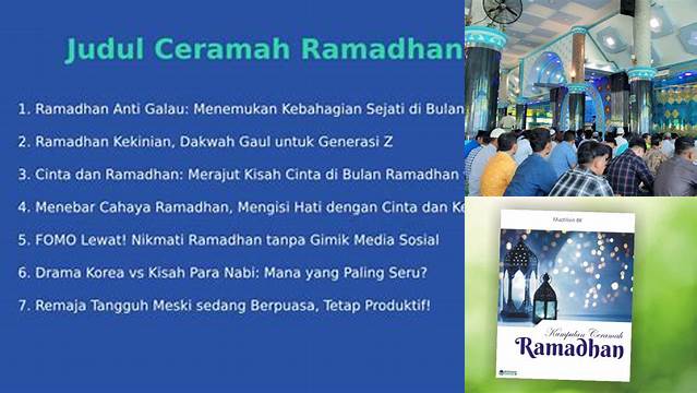 Temukan 8 Hal Penting tentang Judul Ceramah Ramadhan  Menginspirasi untuk Idul Fitri