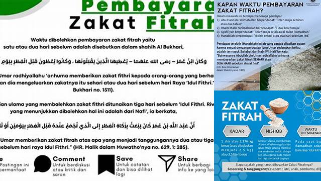 Kapan Waktu Pembayaran Zakat Fitrah