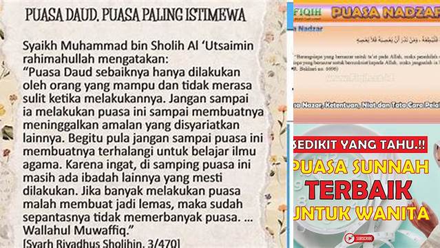 Keutamaan Puasa Daud Bagi Wanita