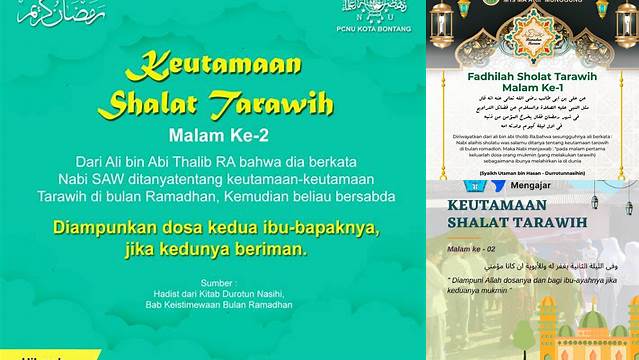 Inilah 8 Hal Penting tentang Keutamaan Shalat Tarawih Malam Ke,2 Raih Berkah Idul Fitri