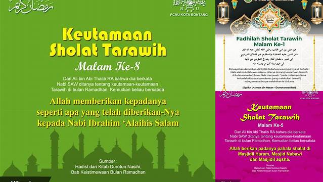 Inilah 9 Hal Penting tentang Keutamaan Shalat Tarawih Malam Ke,8 Raih Berkah Idul Fitri