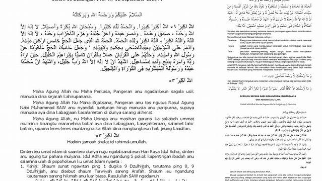 Khutbah Idul Adha Bahasa Sunda