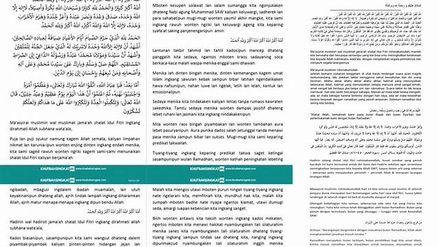 Khutbah Idul Fitri 2024 Bahasa Jawa