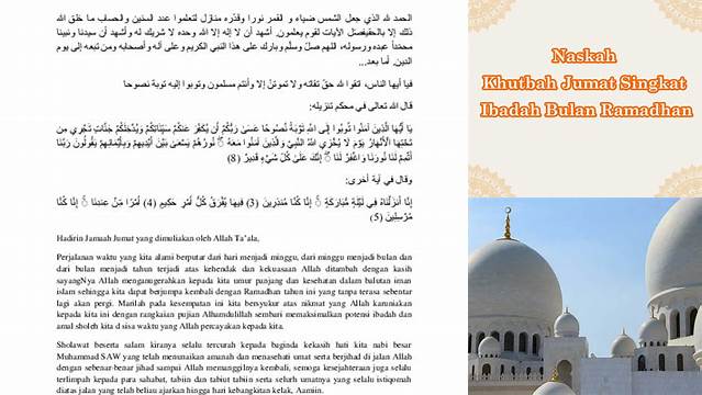 Khutbah Puasa Ramadhan Singkat