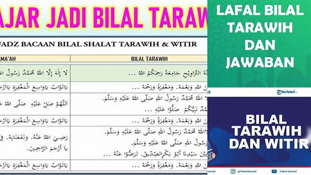 Temukan 8 Hal Penting tentang lafal bilal tarawih yang benar untuk Idul Fitri