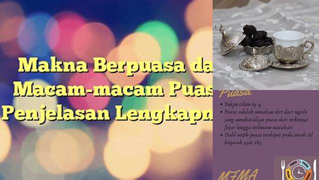 Makna Berpuasa Dan Macam Macam Puasa