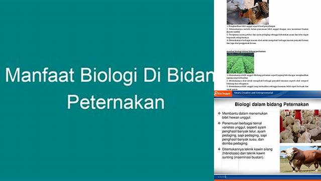 Temukan 9 Manfaat Biologi di Peternakan yang Jarang Diketahui