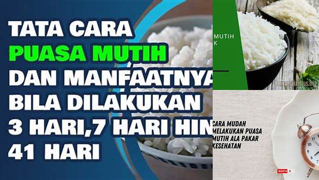 Manfaat Puasa Mutih 3 Hari