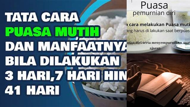 Manfaat Puasa Mutih 7 Hari