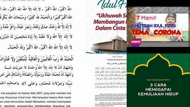 Materi Khutbah Idul Fitri Tentang Corona