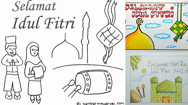 Menggambar Tema Idul Fitri