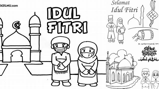 Mewarnai Kartu Ucapan Idul Fitri