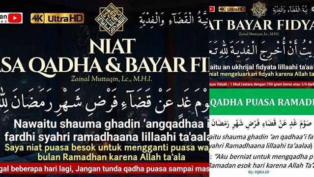 Niat Bayar Fidyah Puasa Ramadhan