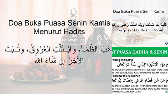 Niat Buka Puasa Senin