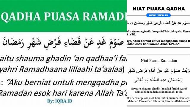 Niat Doa Mengganti Puasa Ramadhan