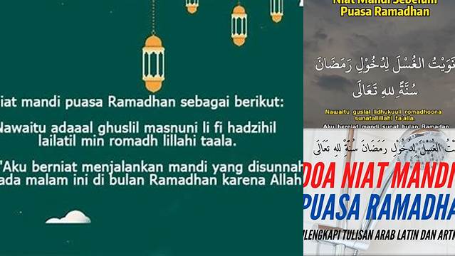 Niat Mandi Untuk Puasa Ramadhan