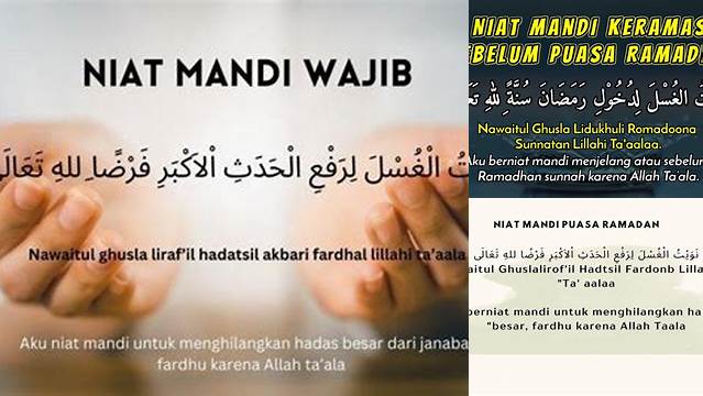 Niat Mandi Wajib Sebelum Puasa Ramadhan