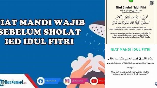 Niat Mandi Wajib Sholat Idul Fitri