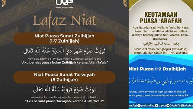 Niat Puasa 1 Dzulhijjah