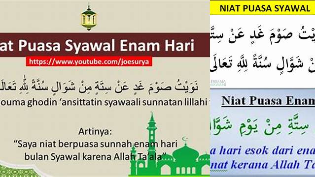 Niat Puasa 6 Syawal