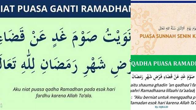 Niat Puasa Ganti Dan Senin Kamis