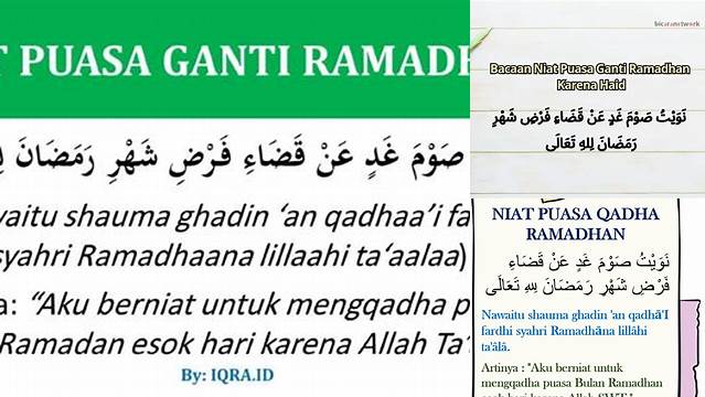 Niat Puasa Ganti Latin