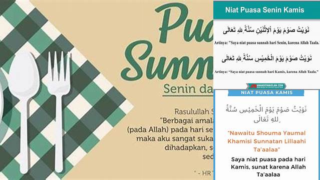 Niat Puasa Hajat Senin Kamis