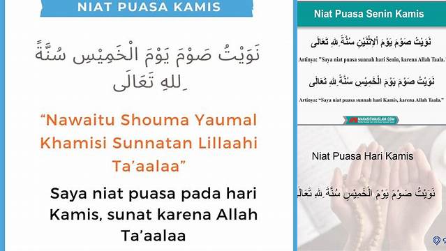 Niat Puasa Hari Kamis Sunnah