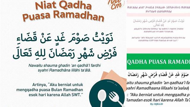 Niat Puasa Membayar Hutang Ramadhan