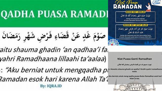 Niat Puasa Membayar Puasa Ramadhan