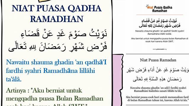 Niat Puasa Mengqadha Puasa Ramadhan