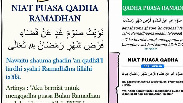 Niat Puasa Qadha Bahasa Sunda