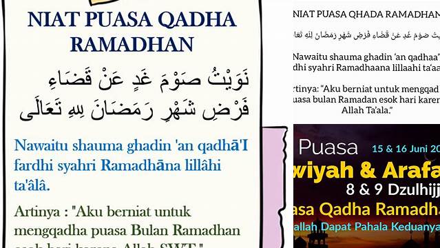 Niat Puasa Qadha Dan Tarwiyah