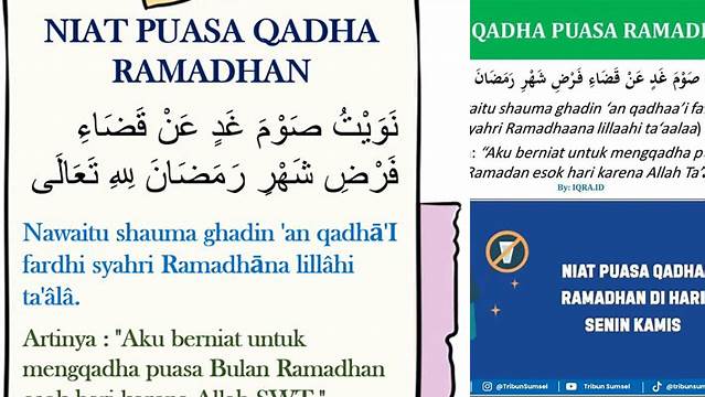 Niat Puasa Qadha Ramadhan Hari Senin
