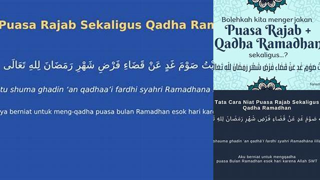 Niat Puasa Rajab Sekaligus Qadha Ramadhan