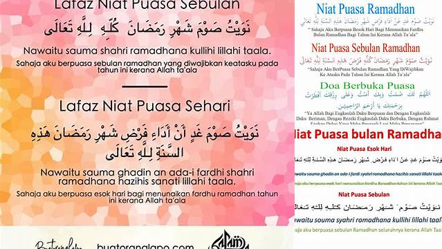 Niat Puasa Ramadan Pertama