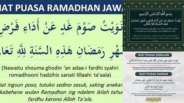 Niat Puasa Ramadhan Bahasa Jawa