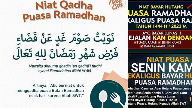 Niat Puasa Ramadhan Bayar Hutang