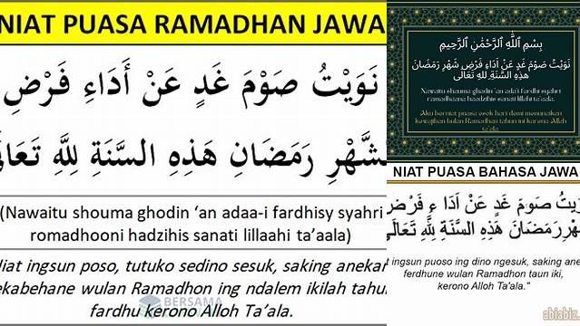 Niat Puasa Ramadhan Jawa