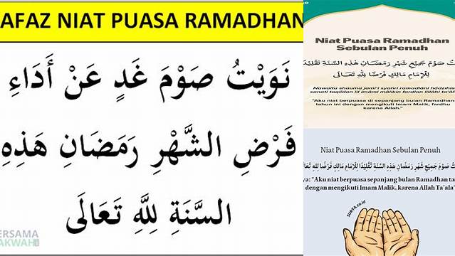 Niat Puasa Ramadhan Nu