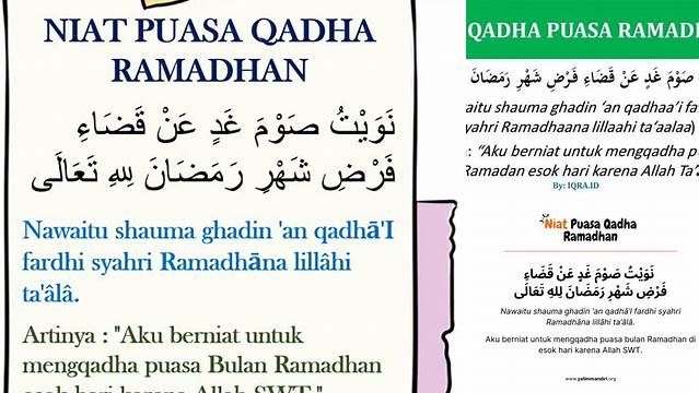 Niat Puasa Ramadhan Qadha